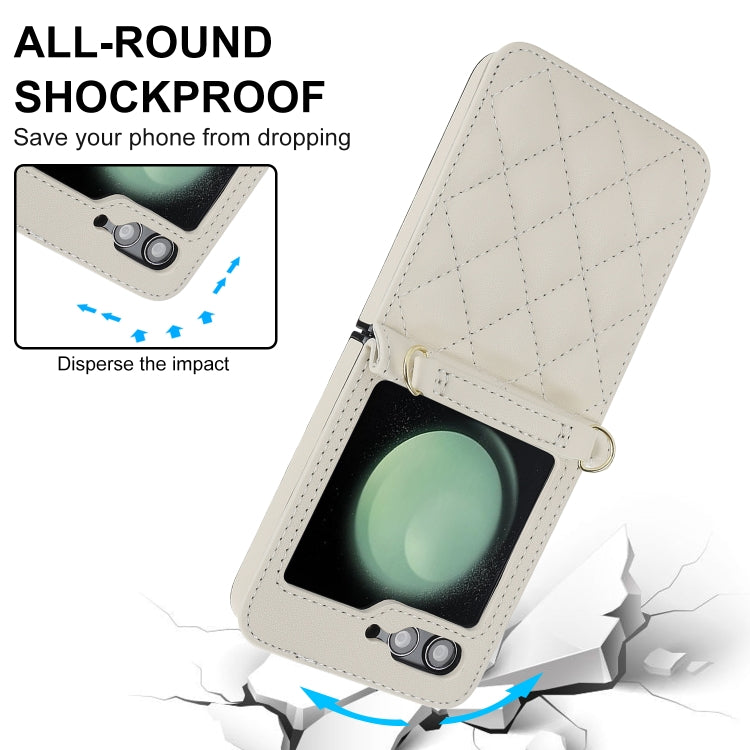 Rhombic Texture Phone Case with Long & Short Lanyard