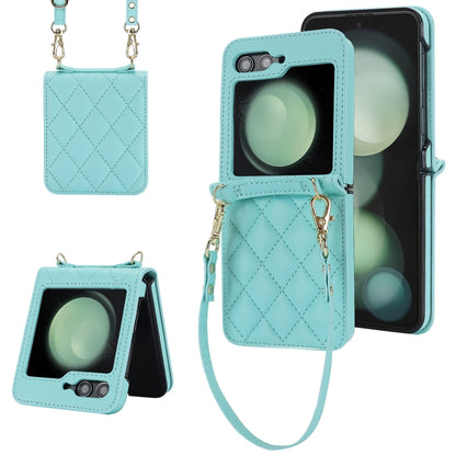 Rhombic Texture Phone Case with Long & Short Lanyard