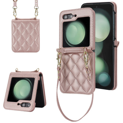 Rhombic Texture Phone Case with Long & Short Lanyard