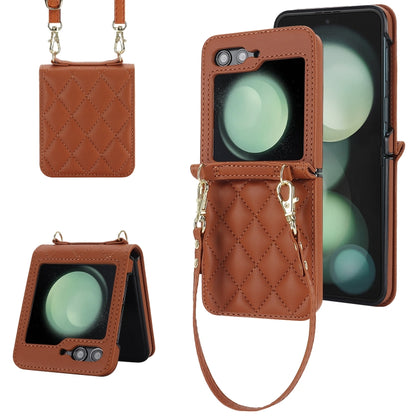 Rhombic Texture Phone Case with Long & Short Lanyard