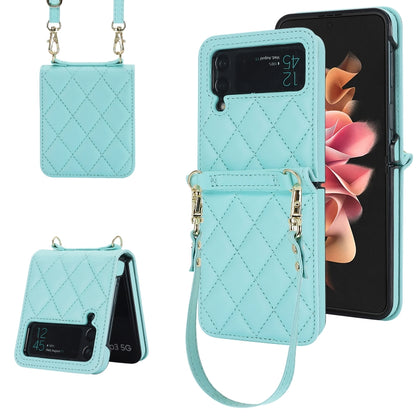 Rhombic Texture Phone Case with Long & Short Lanyard