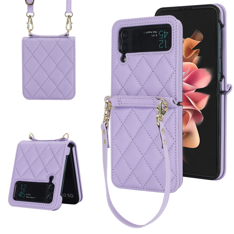 Rhombic Texture Phone Case with Long & Short Lanyard