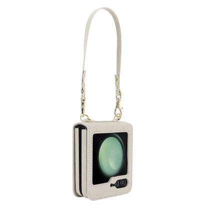 Rhombic Texture Phone Case with Long & Short Lanyard, For Samsung Galaxy Z Flip6 / Flip7 FE, For Samsung Galaxy Z Flip5, For Samsung Galaxy Z Flip4