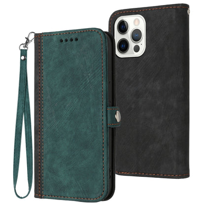 Side Buckle Double Fold Hand Strap Leather Phone Case, For iPhone 16, For iPhone 15 Pro Max, For iPhone 15 Pro, For iPhone 15 Plus