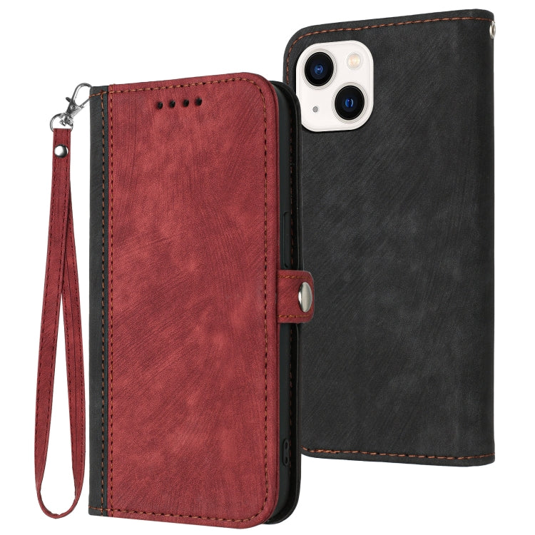 Side Buckle Double Fold Hand Strap Leather Phone Case, For iPhone 16, For iPhone 15 Pro Max, For iPhone 15 Pro, For iPhone 15 Plus
