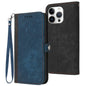 Side Buckle Double Fold Hand Strap Leather Phone Case, For iPhone Air, For iPhone 16 Pro Max, For iPhone 16 Pro, For iPhone 16 Plus