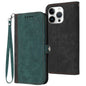 Side Buckle Double Fold Hand Strap Leather Phone Case, For iPhone Air, For iPhone 16 Pro Max, For iPhone 16 Pro, For iPhone 16 Plus