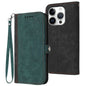 Side Buckle Double Fold Hand Strap Leather Phone Case, iPhone 16e, For iPhone 16 Pro Max, For iPhone 16 Pro, For iPhone 16 Plus