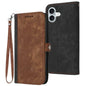 Side Buckle Double Fold Hand Strap Leather Phone Case, For iPhone Air, For iPhone 16 Pro Max, For iPhone 16 Pro, For iPhone 16 Plus