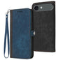 Side Buckle Double Fold Hand Strap Leather Phone Case, For iPhone Air, For iPhone 16 Pro Max, For iPhone 16 Pro, For iPhone 16 Plus