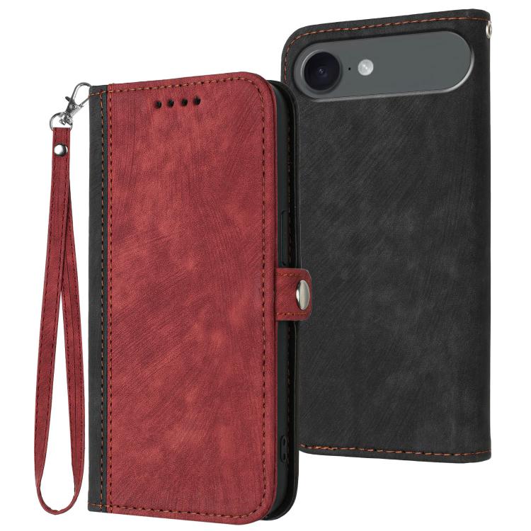 Side Buckle Double Fold Hand Strap Leather Phone Case, For iPhone 17 Pro Max, For iPhone 17 Pro, For iPhone 17, For iPhone Air