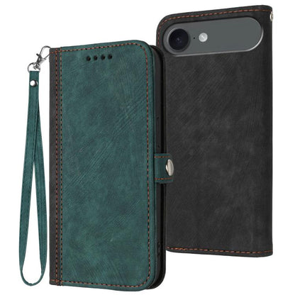 Side Buckle Double Fold Hand Strap Leather Phone Case, For iPhone Air, For iPhone 16 Pro Max, For iPhone 16 Pro, For iPhone 16 Plus