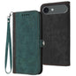 Side Buckle Double Fold Hand Strap Leather Phone Case, For iPhone Air, For iPhone 16 Pro Max, For iPhone 16 Pro, For iPhone 16 Plus