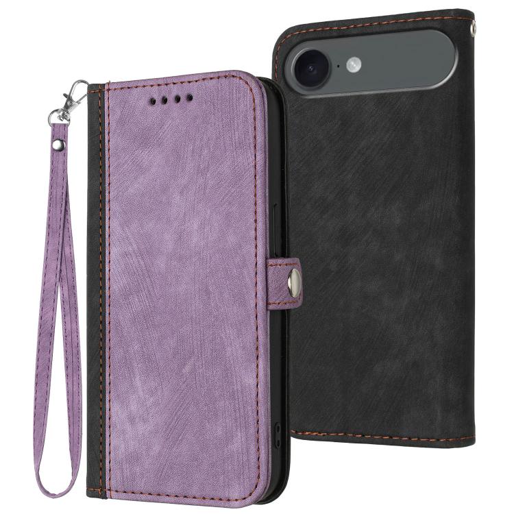 Side Buckle Double Fold Hand Strap Leather Phone Case, For iPhone Air, For iPhone 16 Pro Max, For iPhone 16 Pro, For iPhone 16 Plus