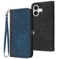Side Buckle Double Fold Hand Strap Leather Phone Case, For iPhone 17e / 16e, For iPhone 17 Pro Max, For iPhone 17 Pro, For iPhone 17