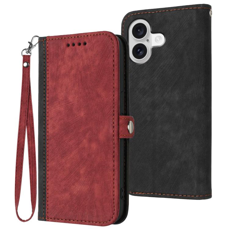 Side Buckle Double Fold Hand Strap Leather Phone Case, For iPhone 17 Pro Max, For iPhone 17 Pro, For iPhone 17, For iPhone Air
