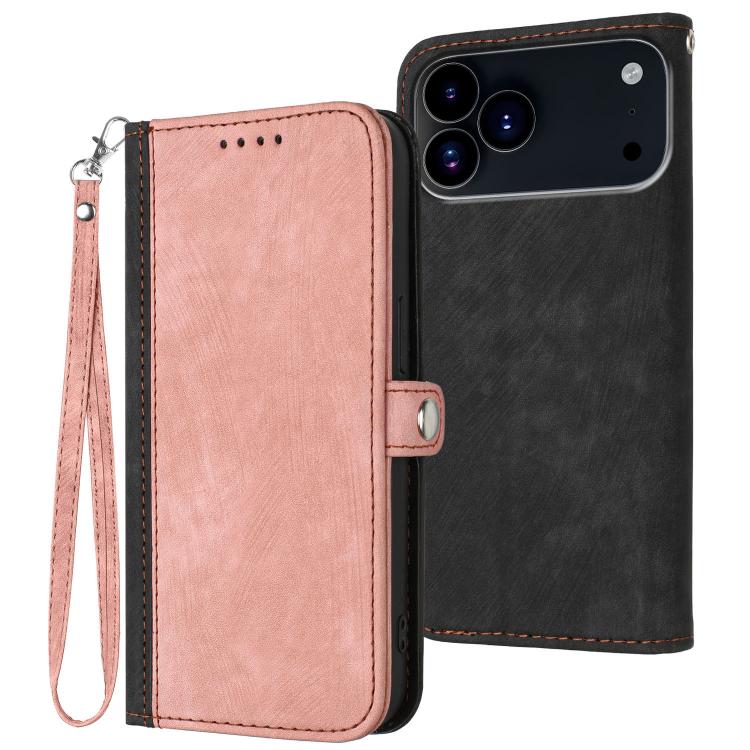 Side Buckle Double Fold Hand Strap Leather Phone Case, For iPhone 17 Pro Max, For iPhone 17 Pro, For iPhone 17, For iPhone Air