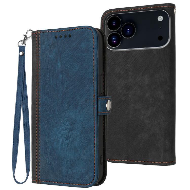 Side Buckle Double Fold Hand Strap Leather Phone Case, For iPhone 17 Pro Max, For iPhone 17 Pro, For iPhone 17, For iPhone Air