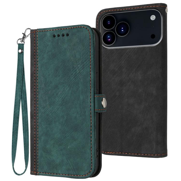 Side Buckle Double Fold Hand Strap Leather Phone Case, For iPhone 17e / 16e, For iPhone 17 Pro Max, For iPhone 17 Pro, For iPhone 17