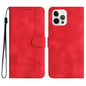 Heart Pattern Skin Feel Leather Phone Case, For iPhone 16, For iPhone 15 Pro Max, For iPhone 15 Pro, For iPhone 15 Plus