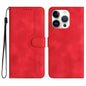 Heart Pattern Skin Feel Leather Phone Case, For iPhone Air, For iPhone 16 Pro Max, For iPhone 16 Pro, For iPhone 16 Plus