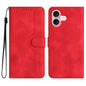 Heart Pattern Skin Feel Leather Phone Case, For iPhone 16, For iPhone 15 Pro Max, For iPhone 15 Pro, For iPhone 15 Plus