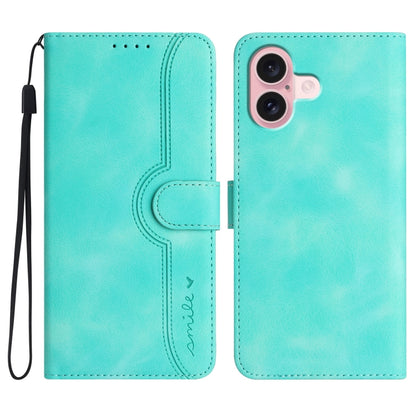 Heart Pattern Skin Feel Leather Phone Case, For iPhone 16, For iPhone 15 Pro Max, For iPhone 15 Pro, For iPhone 15 Plus