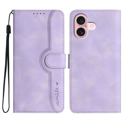 Heart Pattern Skin Feel Leather Phone Case, For iPhone 16, For iPhone 15 Pro Max, For iPhone 15 Pro, For iPhone 15 Plus