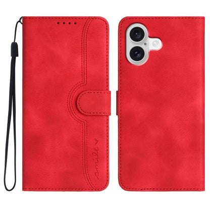 Heart Pattern Skin Feel Leather Phone Case, For iPhone 17e / 16e, For iPhone 17 Pro Max, For iPhone 17 Pro, For iPhone 17