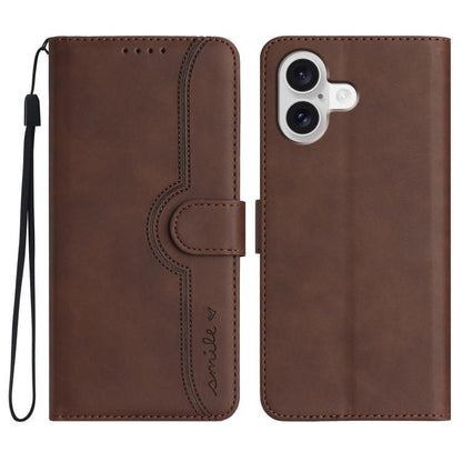 Heart Pattern Skin Feel Leather Phone Case, For iPhone 17e / 16e, For iPhone 17 Pro Max, For iPhone 17 Pro, For iPhone 17