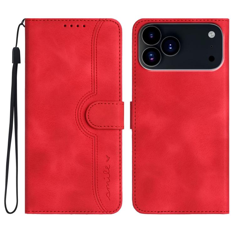 Heart Pattern Skin Feel Leather Phone Case, For iPhone 17e / 16e, For iPhone 17 Pro Max, For iPhone 17 Pro, For iPhone 17