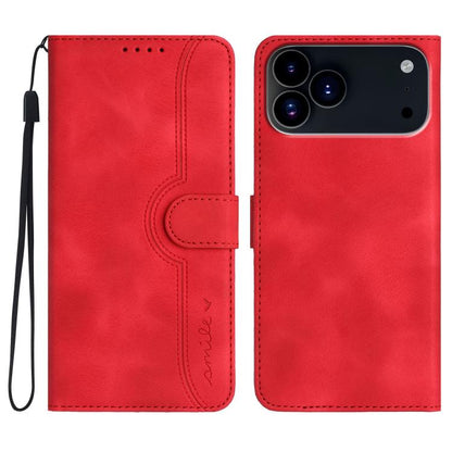 Heart Pattern Skin Feel Leather Phone Case, For iPhone 17e / 16e, For iPhone 17 Pro Max, For iPhone 17 Pro, For iPhone 17