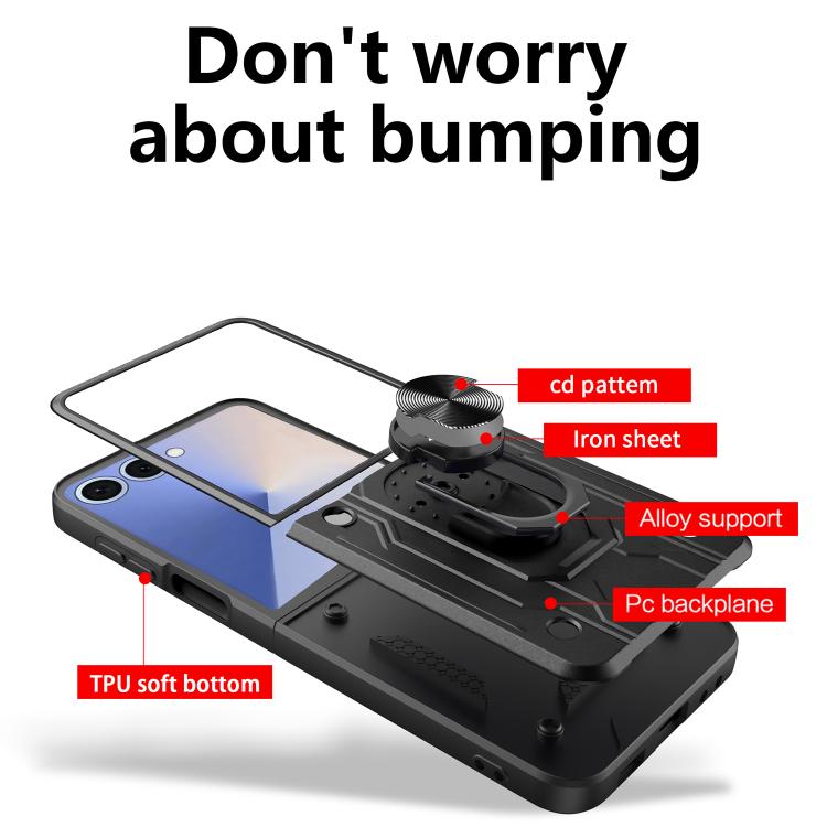 Magnetic Holder TPU+PC Phone Case, For Samsung Galaxy Z Flip7, For Samsung Galaxy Z Flip6 / Flip7 FE, For Samsung Galaxy Z Flip5