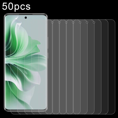 50pcs 0.26mm 9H 2.5D Tempered Glass Film, For OPPO Reno12 F 4G / A3 Energy / F27, For OPPO K12x / Reno12 F 5G / A3, For OPPO Reno12 Pro, For OPPO A2x / A1i 5G, For OPPO Reno11 China, For OPPO A2, For OPPO A2m, For OPPO A74 4G