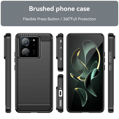 Brushed Texture Carbon Fiber TPU Phone Case