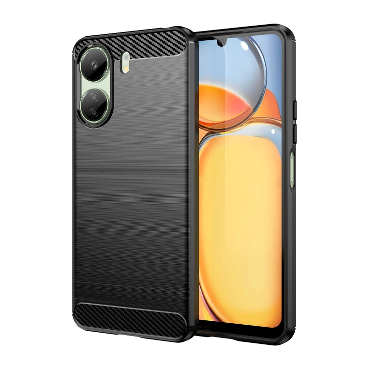 Brushed Texture Carbon Fiber TPU Phone Case