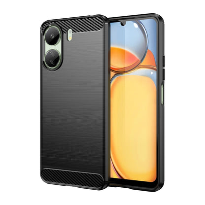 Brushed Texture Carbon Fiber TPU Phone Case