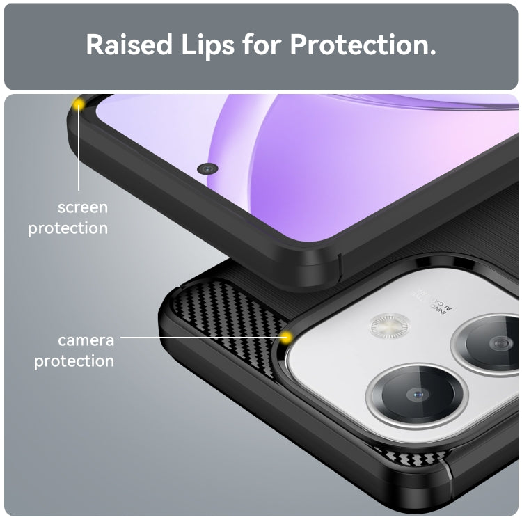 Carbon Fiber Brushed Texture TPU Phone Case, For OPPO A3x 5G India, For OPPO A3 Energy, For OPPO Reno12 F 4G, For OPPO Reno12 F 5G, For OPPO A3 Pro India, For OPPO Reno12 Pro Global, For OPPO Reno12 Global, For OPPO A60