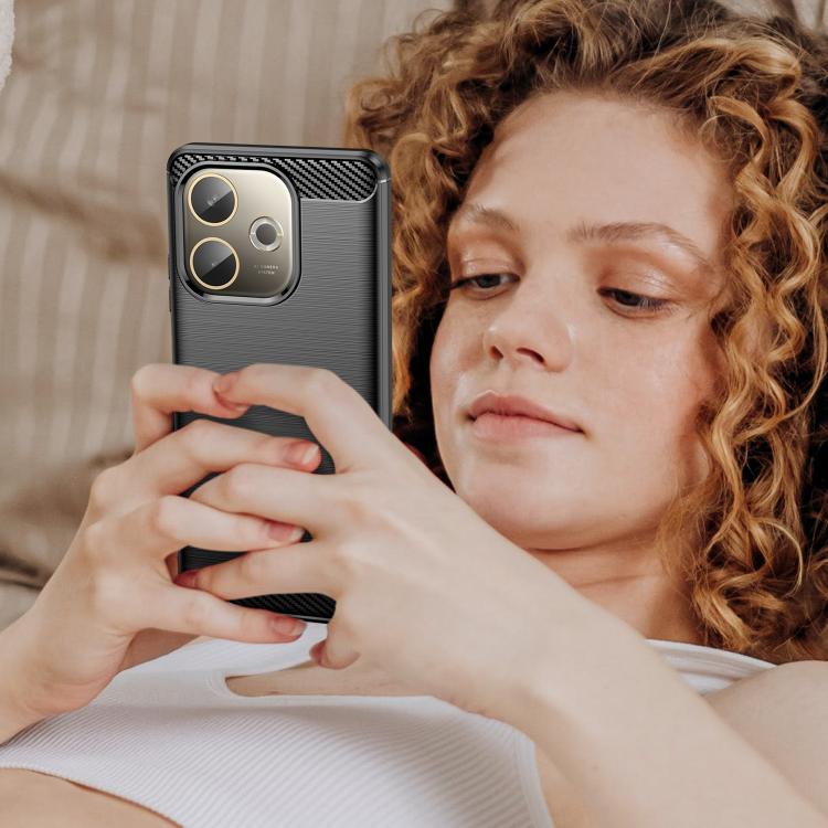 Carbon Fiber Brushed Texture TPU Phone Case