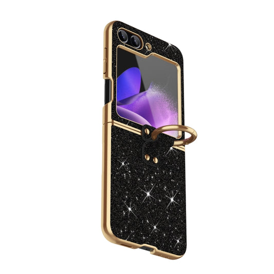 Plating Gradient Color Glitter Phone Case With Ring Holder