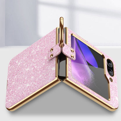 Plating Gradient Color Glitter Phone Case With Ring Holder