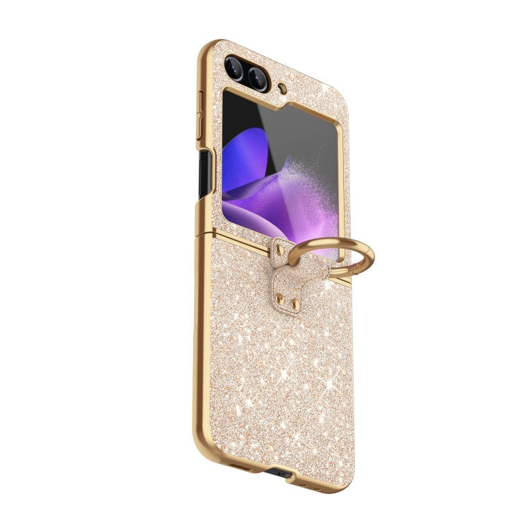 Plating Gradient Color Glitter Phone Case With Ring Holder, For Samsung Galaxy Z Flip6 / Flip7 FE, For Samsung Galaxy Z Flip5, For Samsung Galaxy Z Flip4, For Samsung Galaxy Z Flip3