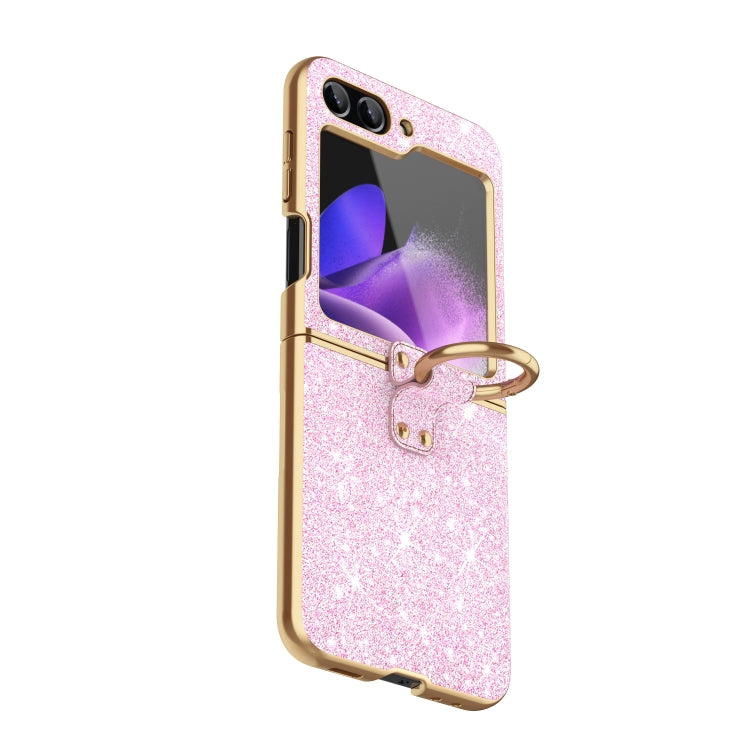 Plating Gradient Color Glitter Phone Case With Ring Holder, For Samsung Galaxy Z Flip6 / Flip7 FE, For Samsung Galaxy Z Flip5, For Samsung Galaxy Z Flip4, For Samsung Galaxy Z Flip3
