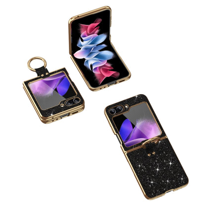 Plating Gradient Color Glitter Phone Case With Ring Holder, For Samsung Galaxy Z Flip6 / Flip7 FE, For Samsung Galaxy Z Flip5, For Samsung Galaxy Z Flip4, For Samsung Galaxy Z Flip3