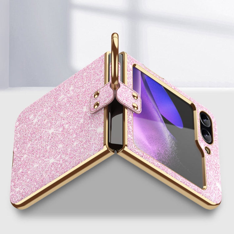Plating Gradient Color Glitter Phone Case With Ring Holder, For Samsung Galaxy Z Flip6 / Flip7 FE, For Samsung Galaxy Z Flip5, For Samsung Galaxy Z Flip4, For Samsung Galaxy Z Flip3