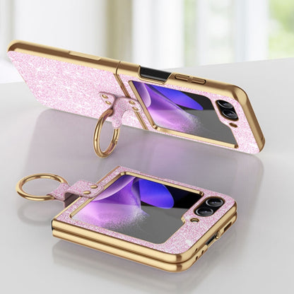 Plating Gradient Color Glitter Phone Case With Ring Holder, For Samsung Galaxy Z Flip6 / Flip7 FE, For Samsung Galaxy Z Flip5, For Samsung Galaxy Z Flip4, For Samsung Galaxy Z Flip3