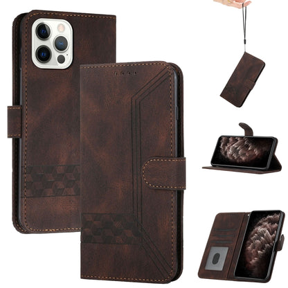 Cubic Skin Feel Flip Leather Phone Case, For iPhone 16, For iPhone 15 Pro Max, For iPhone 15 Pro, For iPhone 15 Plus