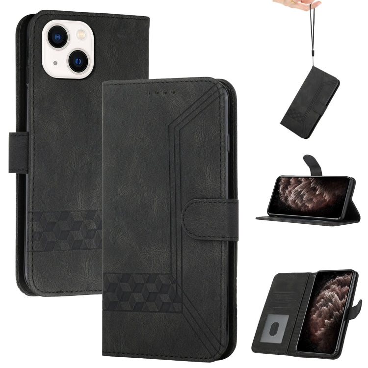 Cubic Skin Feel Flip Leather Phone Case, For iPhone 16, For iPhone 15 Pro Max, For iPhone 15 Pro, For iPhone 15 Plus