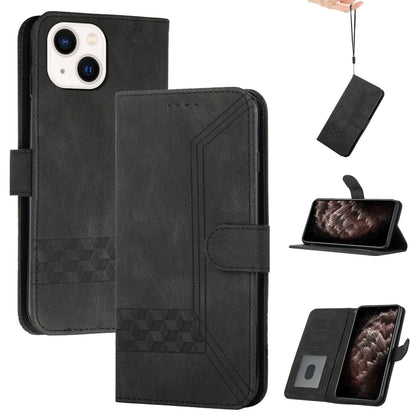 Cubic Skin Feel Flip Leather Phone Case, For iPhone 15