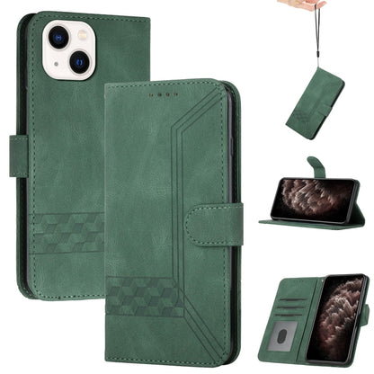 Cubic Skin Feel Flip Leather Phone Case, For iPhone 15